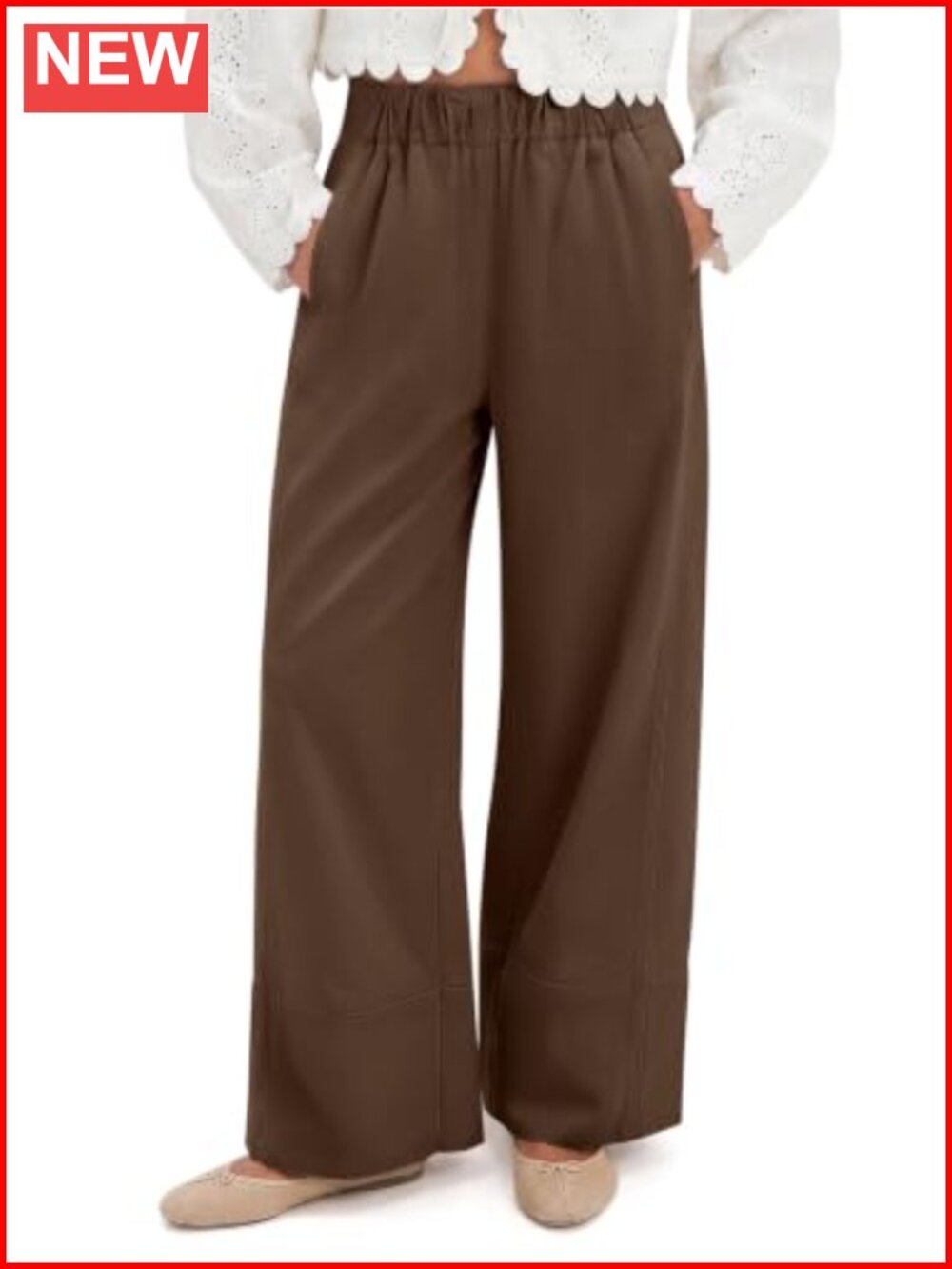 Wide Leg High Waist Cotton Lounge Travel Trousers